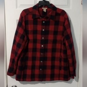 Duluth Trading Co Red and Black Checkered Utility Jacket
